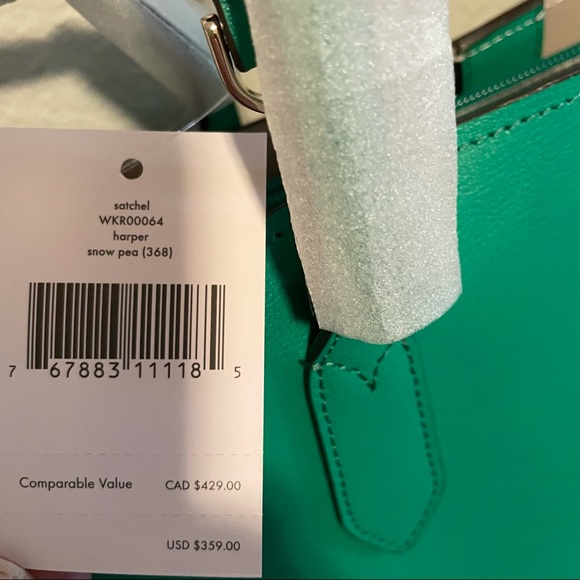 ❌SOLD❌ NWTs Kate Spade Leather Harper Satchel Fall Crossbody Bag Purse Snow Pea - Picture 10 of 15